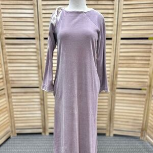 Vintage Niki-Lu Lavender Velour House Dress with Pockets Size Petite